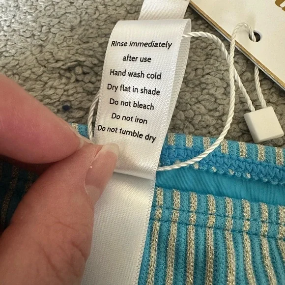 Mindy x Andie Swim The Bikini Bottom in Splash Blue Size XL Sustainable - Picture 3 of 6